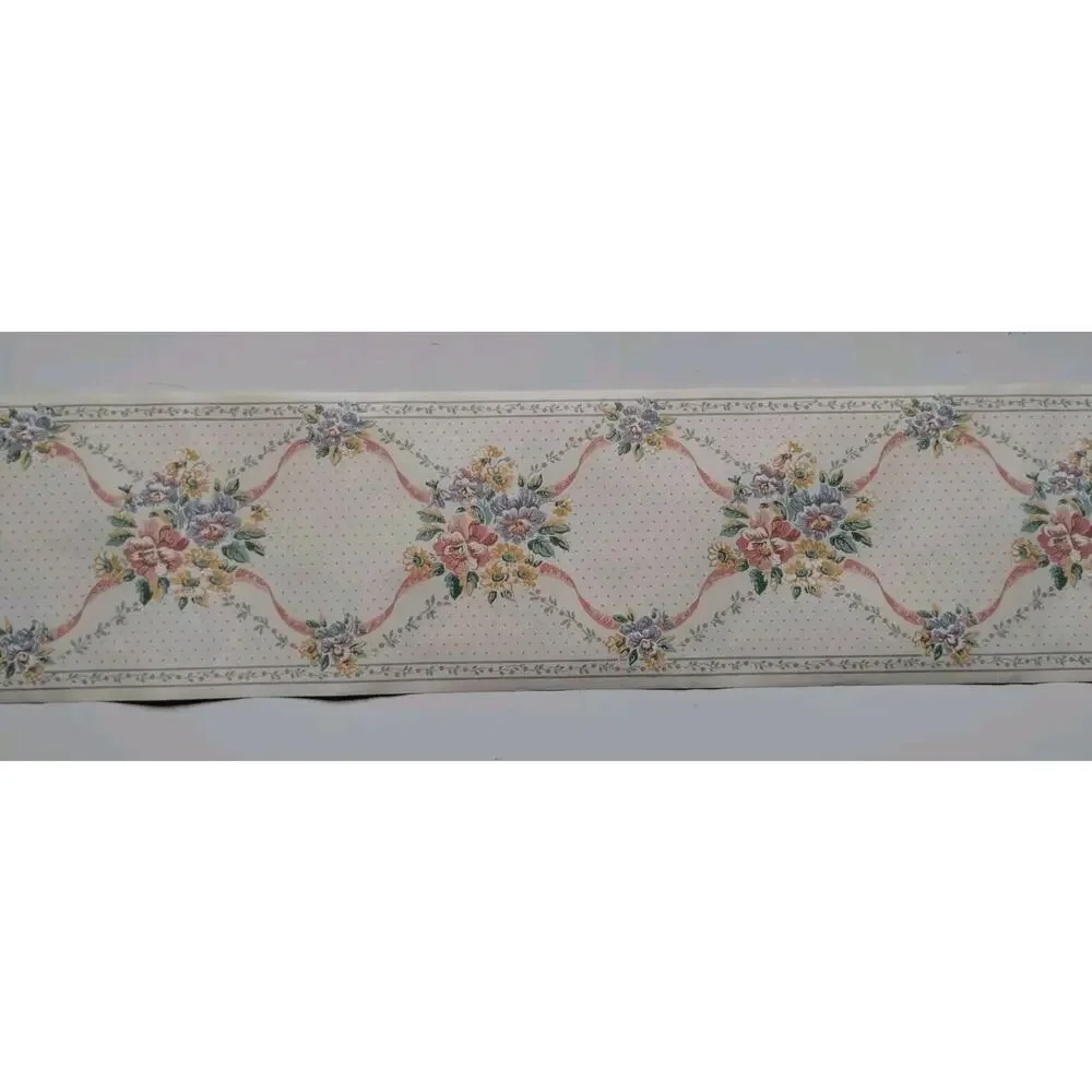 Imperial Pre-pasted Decorative Border - 5yds - Floral Ribbons